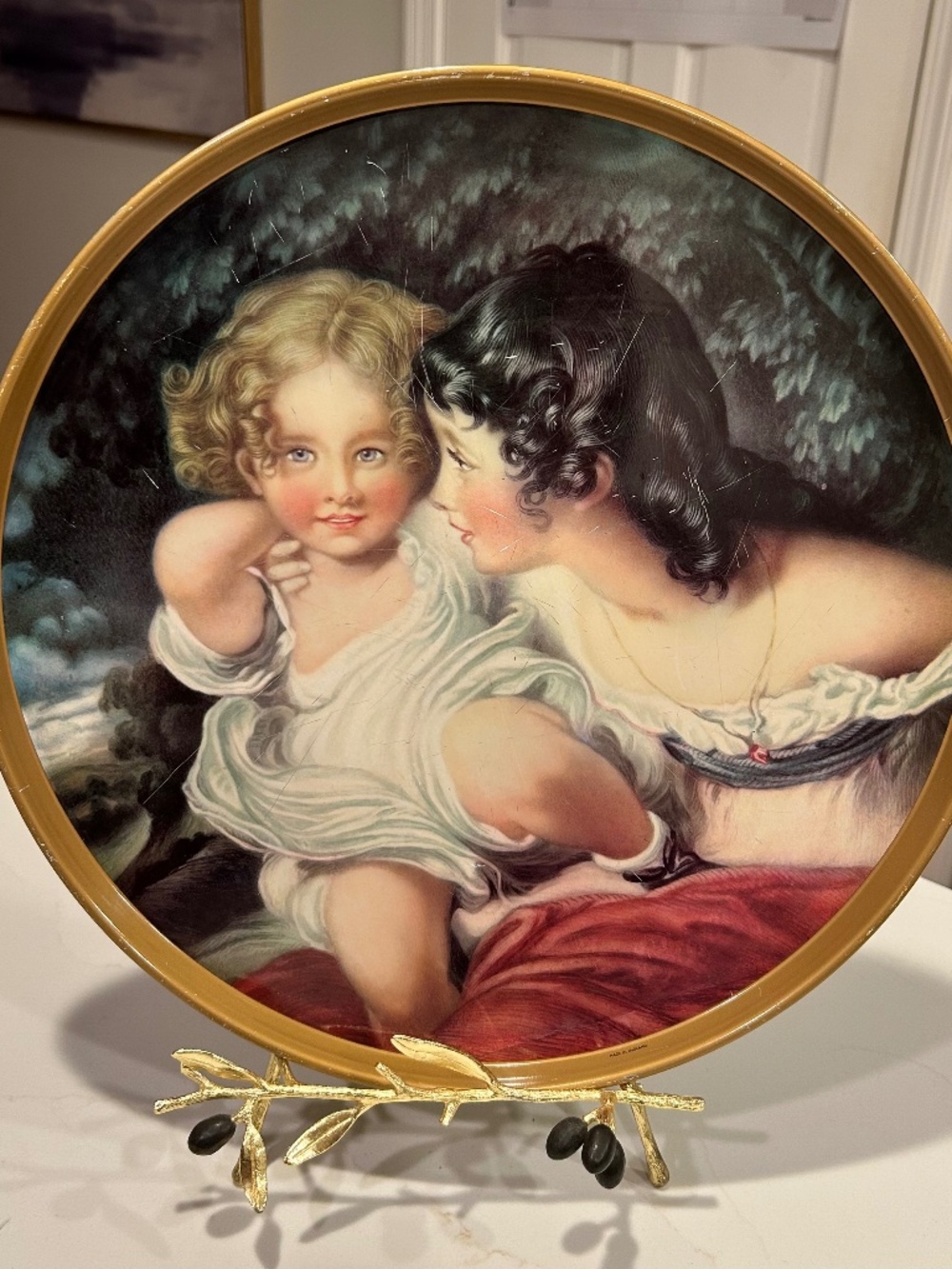 Vintage 1970’s Worcester Ware Metal Tray 15” D Calmady Children" Thomas Lawrence